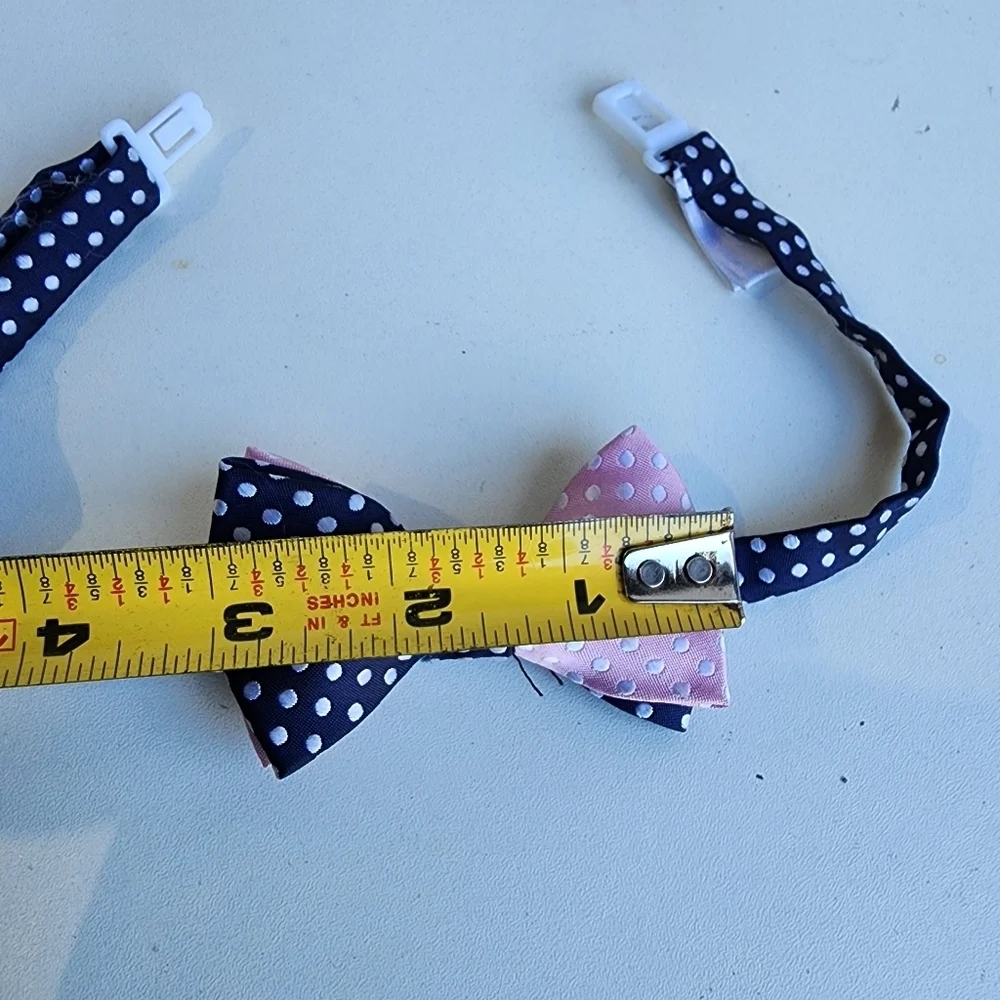 Koala Boys Navy Blue Pink Polka Dot Bow Tie Toddler Kids